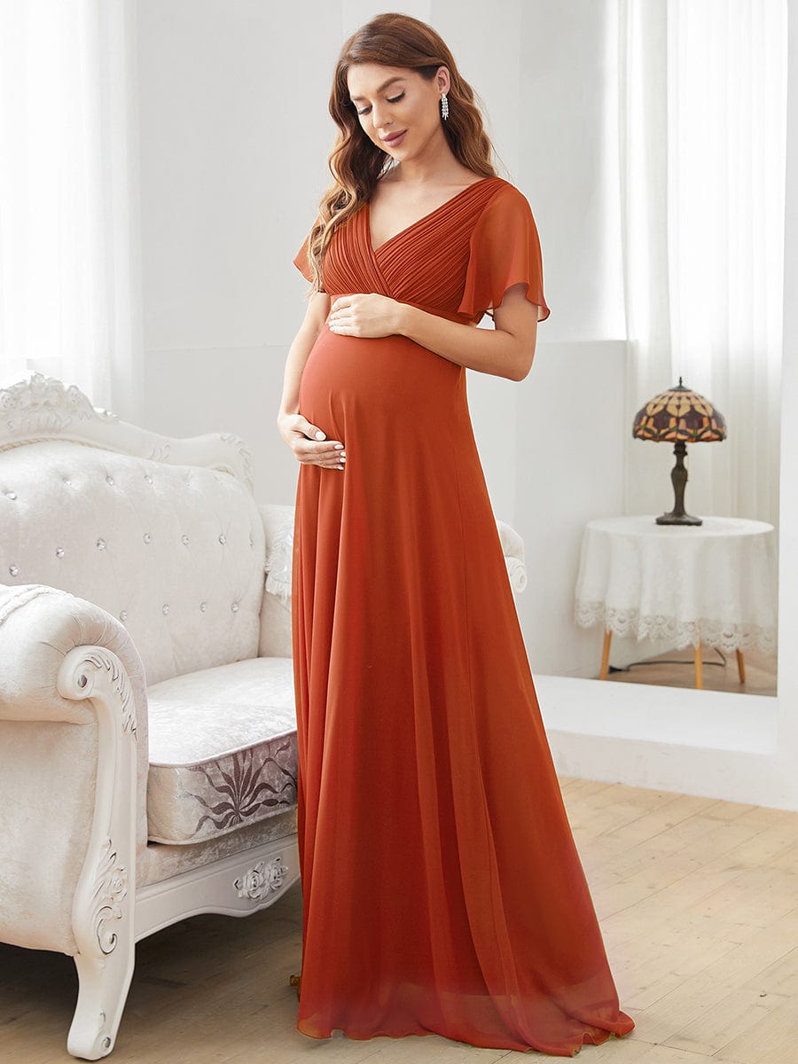 Stylish and Comfortable V-neck Maternity Dress