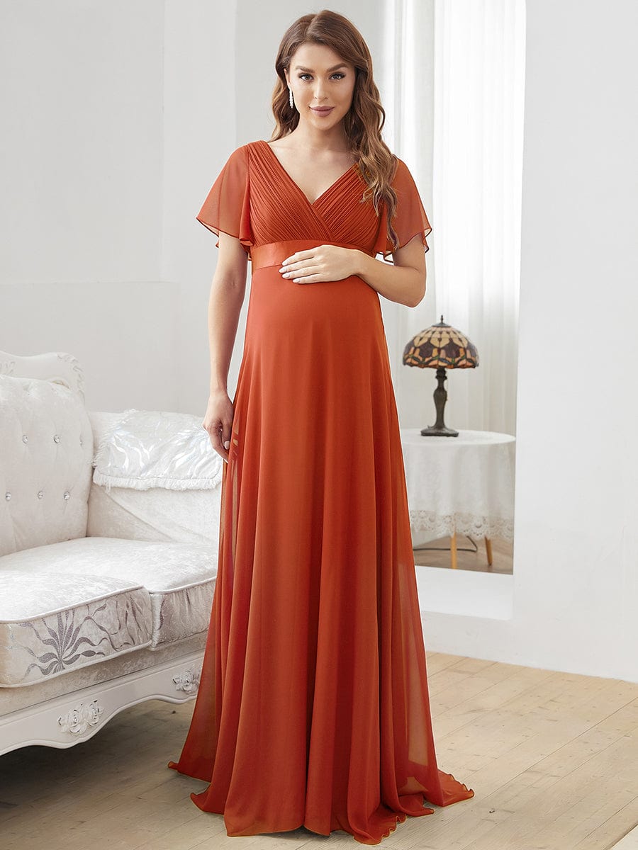 Stylish and Comfortable V-neck Maternity Dress