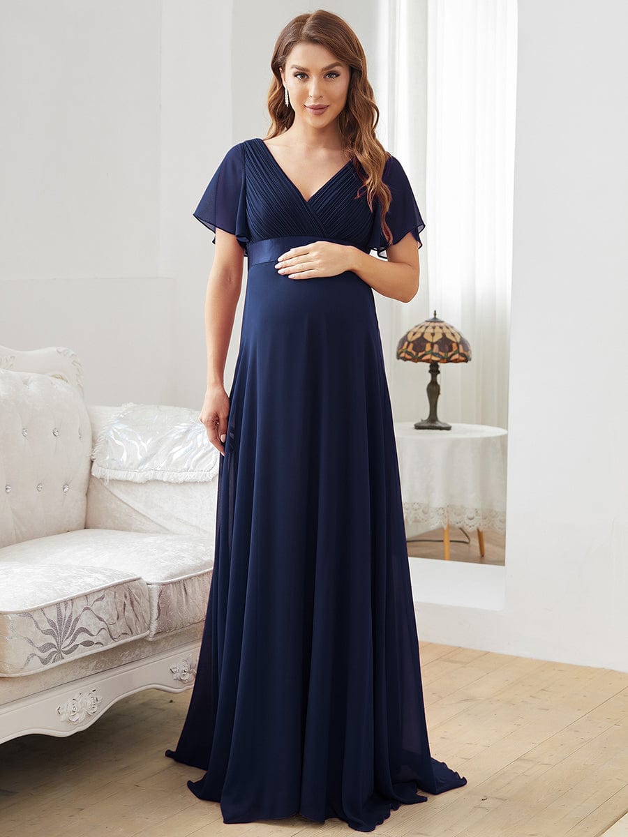 Stylish and Comfortable V-neck Maternity Dress