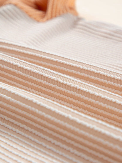 Stylish Black Ribbed Colorblock Tee