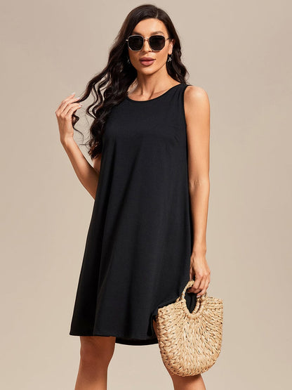 Stylish Printed Strapless Cocktail Dress with Loose A-Line Fit