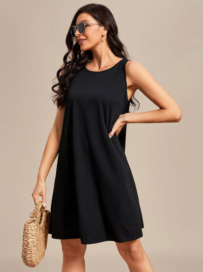 Stylish Printed Strapless Cocktail Dress with Loose A-Line Fit