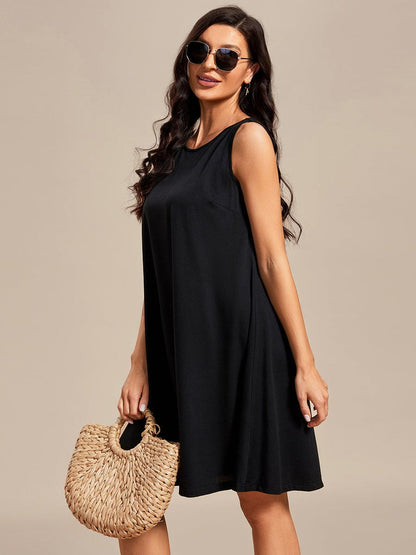 Stylish Printed Strapless Cocktail Dress with Loose A-Line Fit