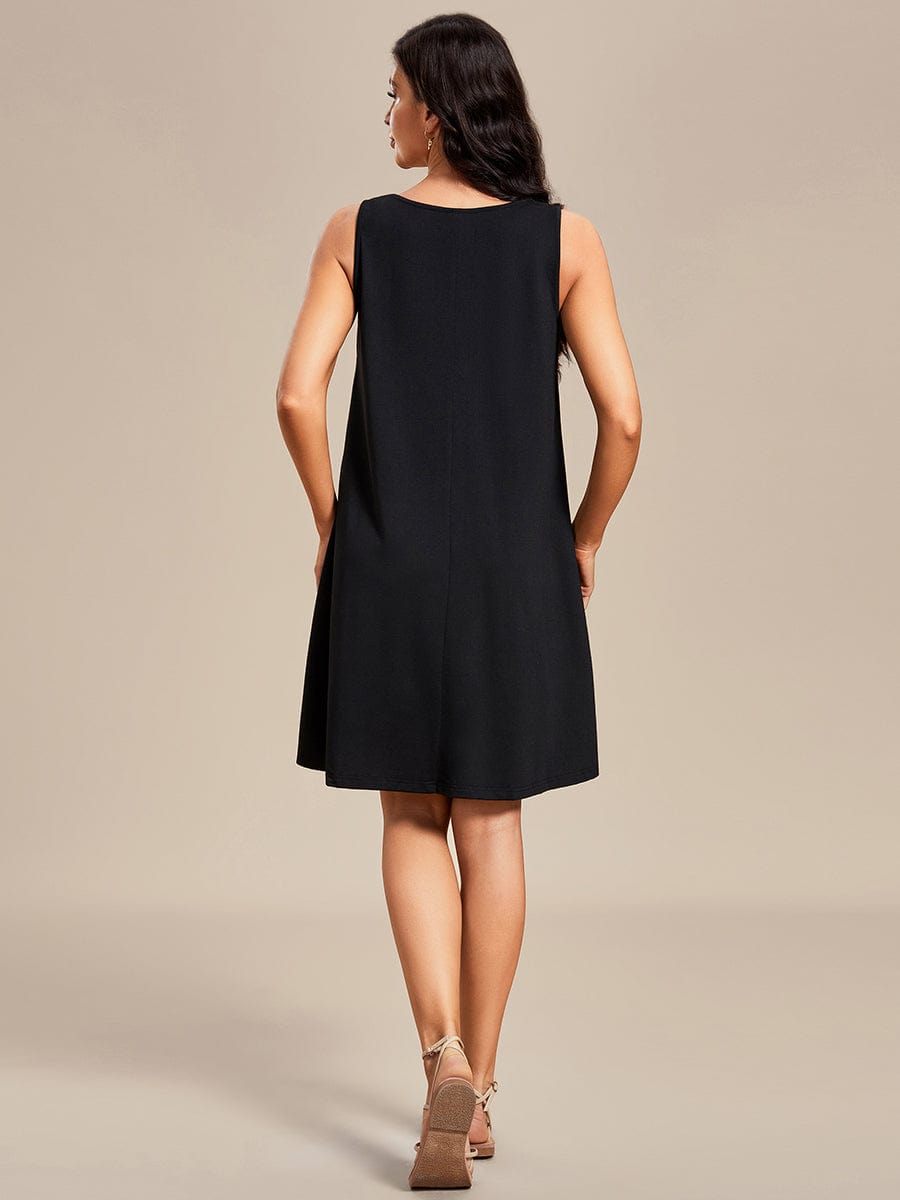 Stylish Printed Strapless Cocktail Dress with Loose A-Line Fit