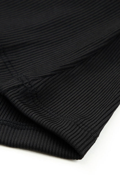 Stylish Purple Ribbed Knit Sleeveless Tank Top