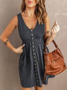 Stylish Square Neck Long-Sleeve Ruffled Dress in Solid Colors