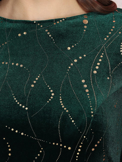 Stylish Velvet High-Low Bodycon Dress for Women