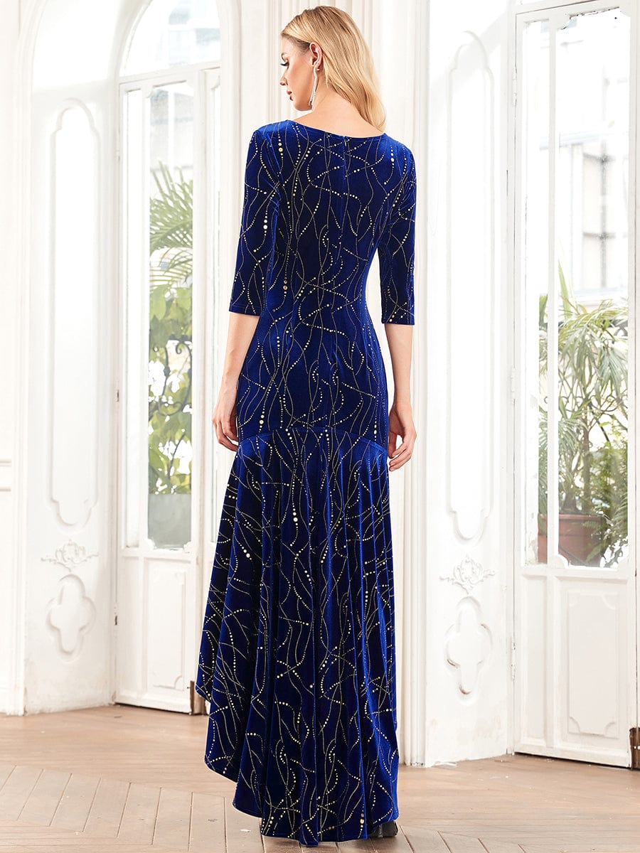 Stylish Velvet High-Low Bodycon Dress for Women