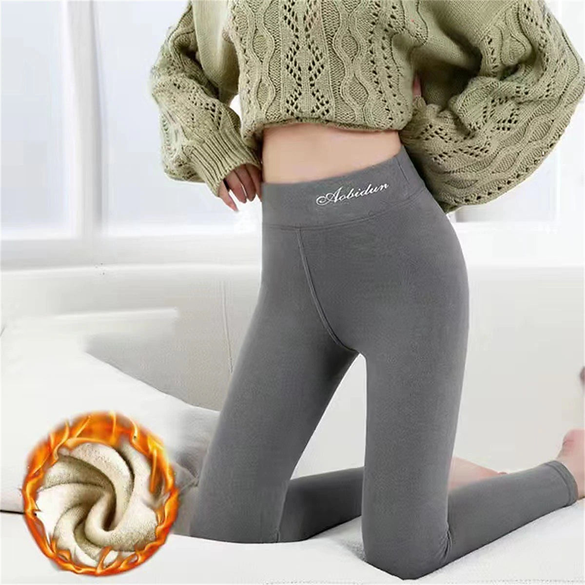 Women's Leggings Polyester Letter Dark-Gray Grey Fashion High Waist Full Length Outdoor Daily Fall Winter