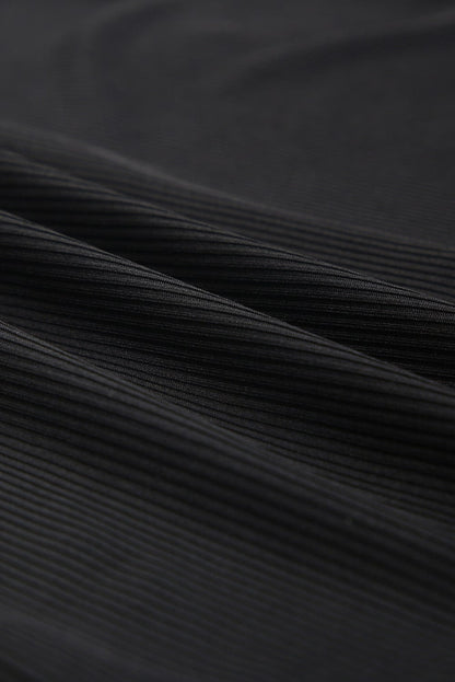 Sultry Black Twist Halter Ribbed Midi Dress