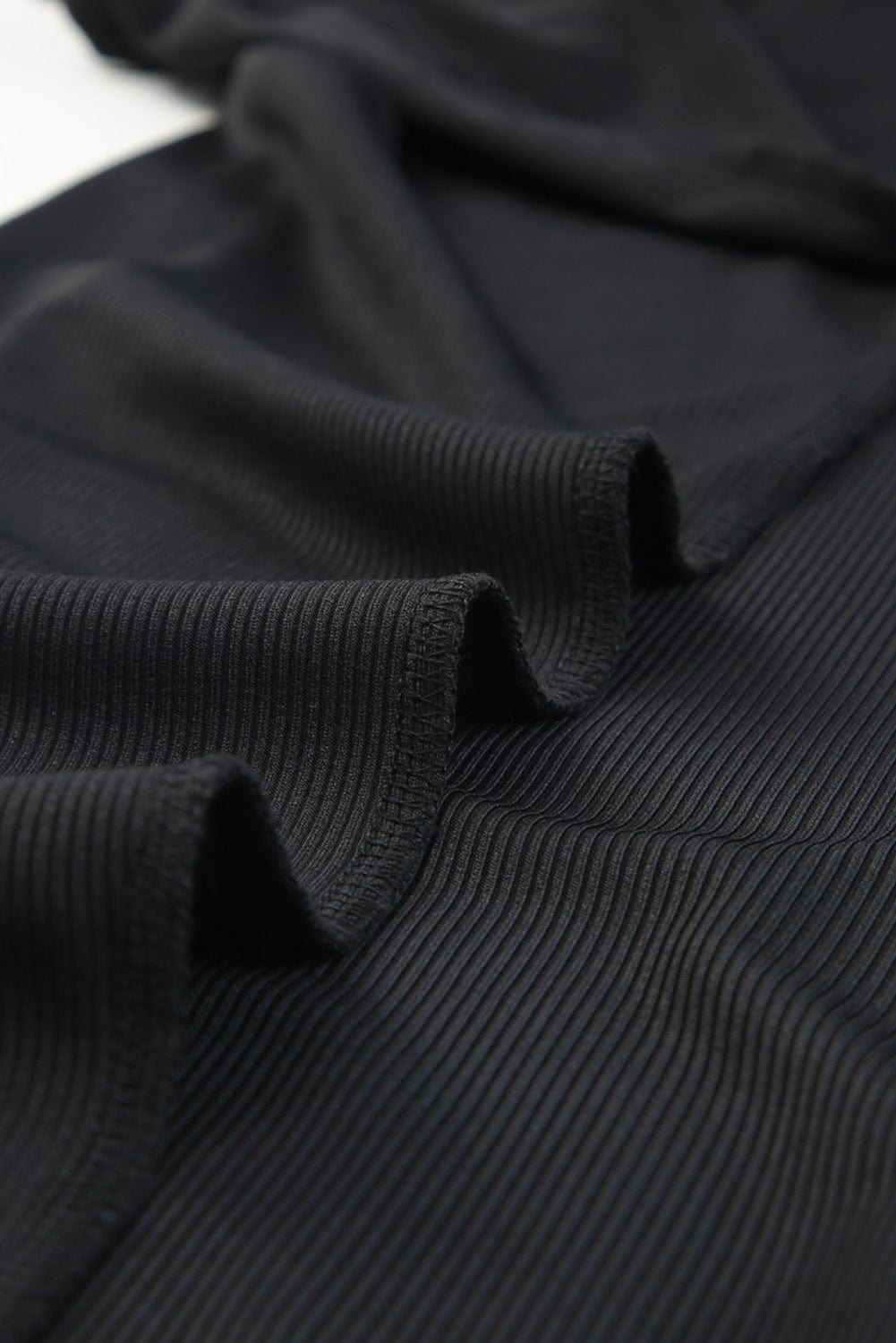 Sultry Black Twist Halter Ribbed Midi Dress