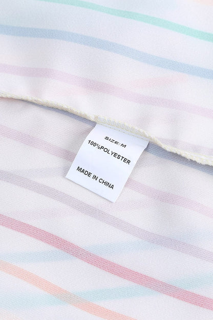 Summer Chic Striped Ruffle Sleeve Tank Top