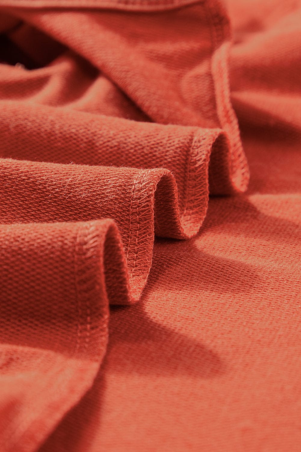Sun-Kissed Orange Ruffle Sleeve Crew Neck Tee