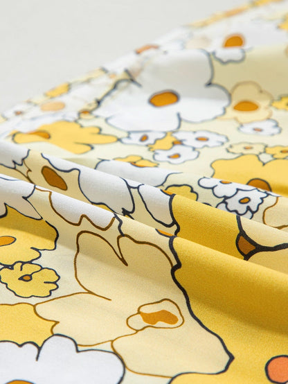 Sunflower Fields Tie-Strap Patchwork Tank Top