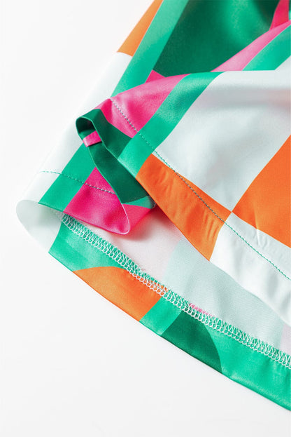 Sunny Geometric Print Puff Sleeve Mini Dress