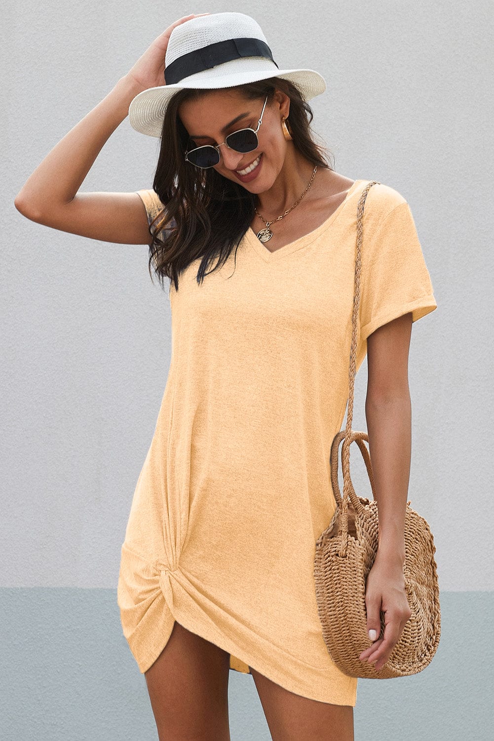 Sunny Twist Front Triblend Dress