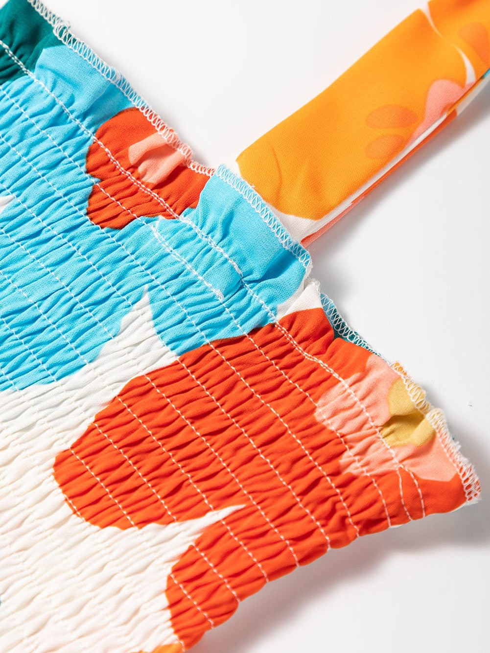 Sunshine Blossom Smocked Bodice Maxi Dress with Self-Tie Straps