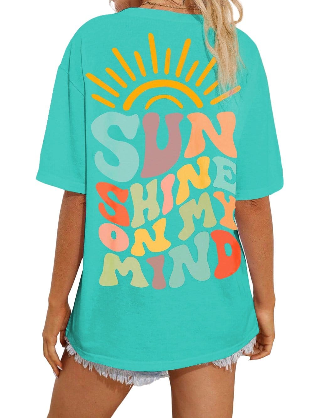 SUNSHINE ON MY MIND Mint Green Printed Tee