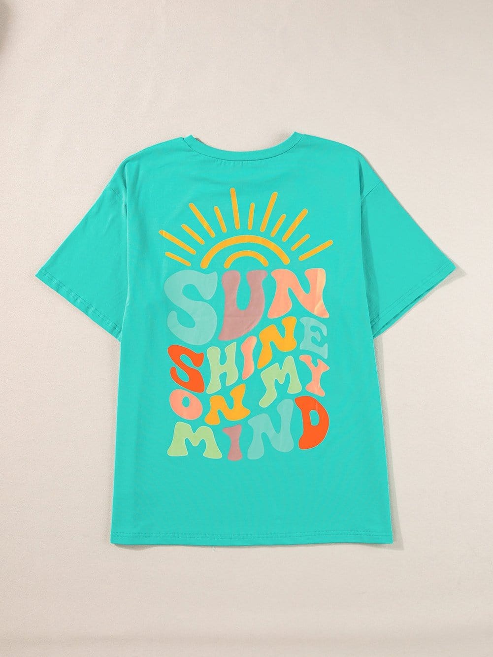 SUNSHINE ON MY MIND Mint Green Printed Tee