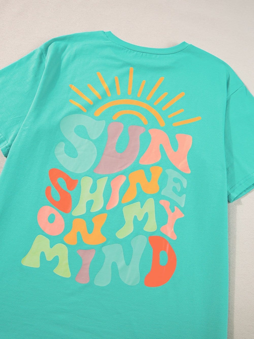SUNSHINE ON MY MIND Mint Green Printed Tee