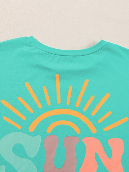 SUNSHINE ON MY MIND Mint Green Printed Tee