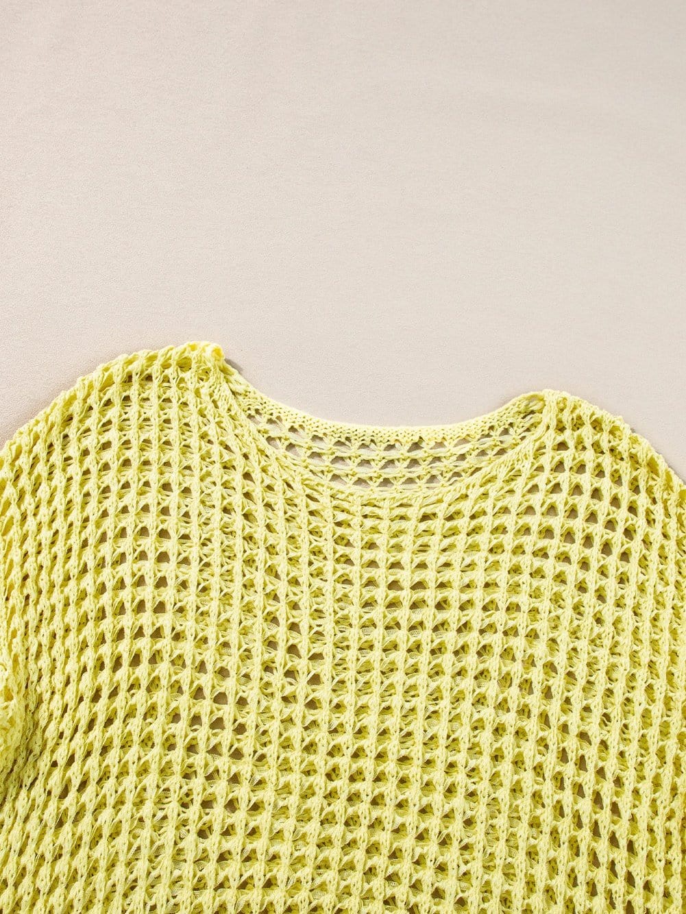 Sunshine Yellow Crochet Bell Sleeve Boho Sweater Tunic