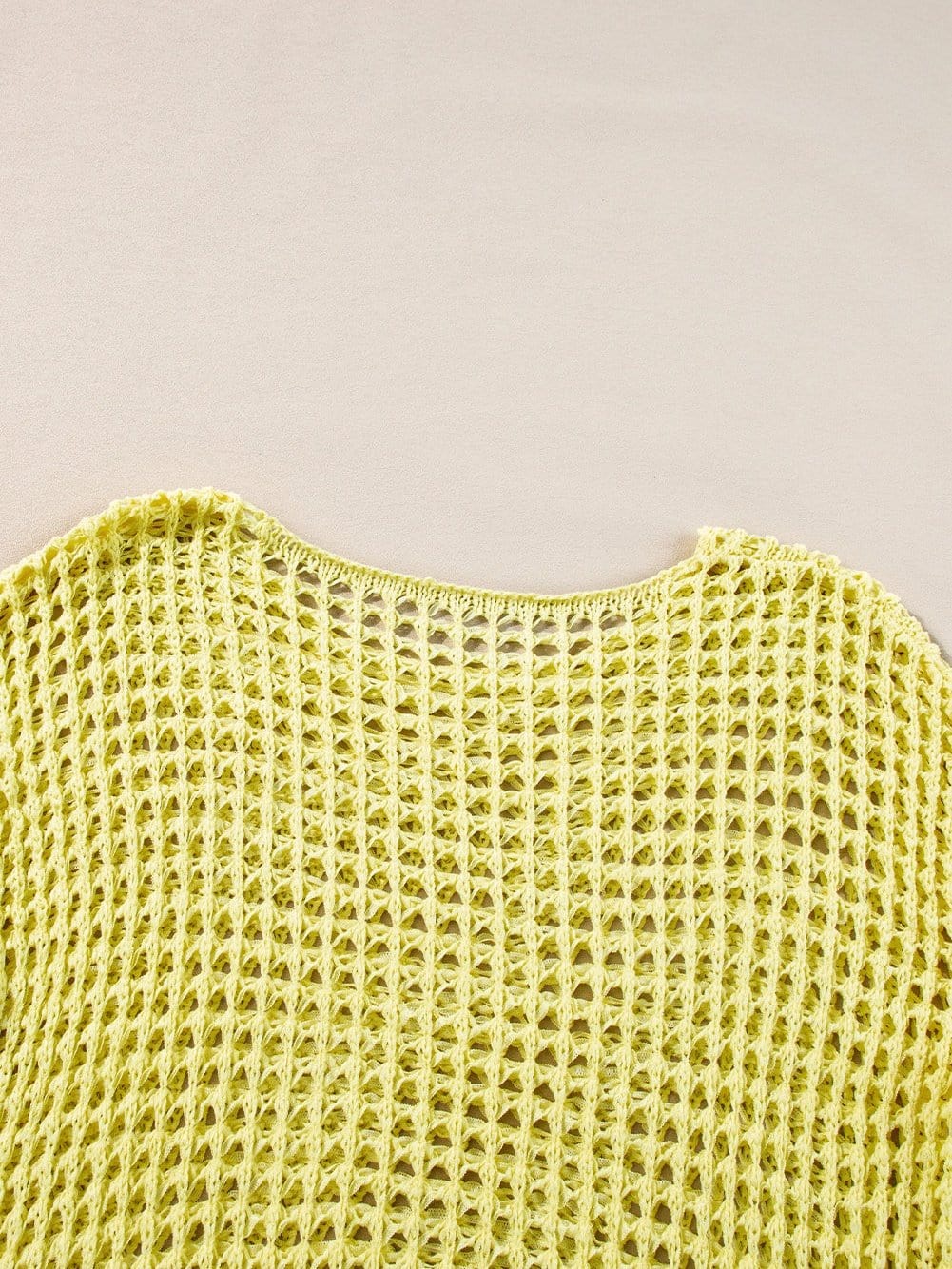 Sunshine Yellow Crochet Bell Sleeve Boho Sweater Tunic