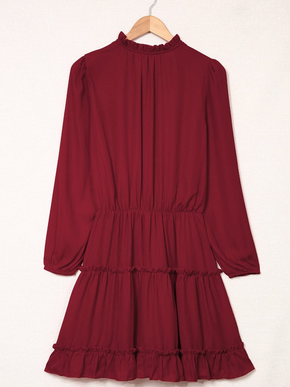 Sweet Chiffon V Neck Tiered Ruffle Mini Dress