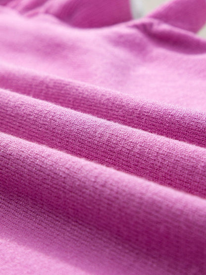 Sweet Ruffle Sleeve Knit Top with Piping Detail