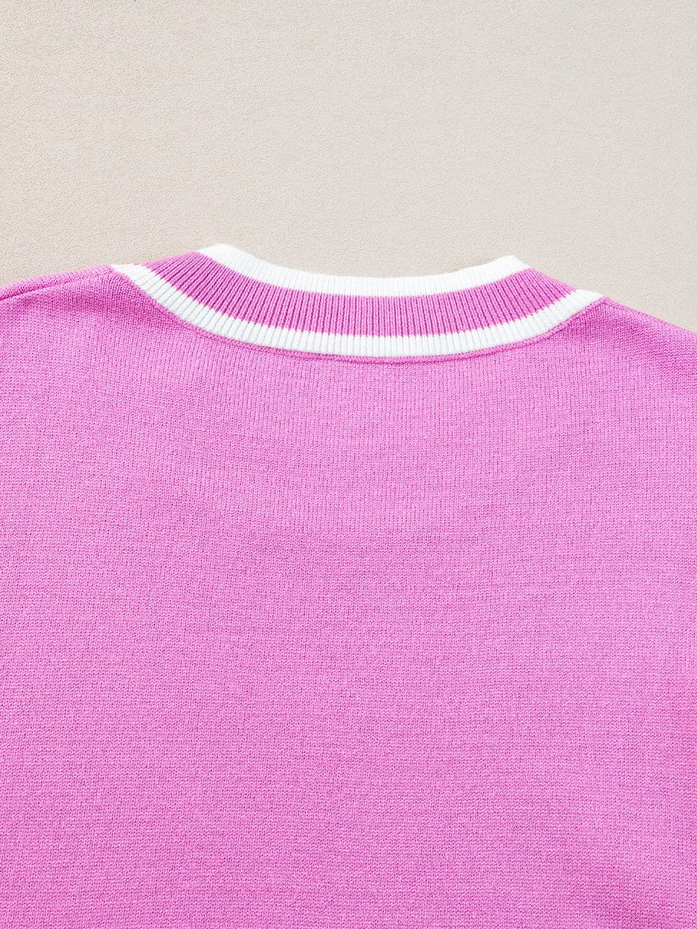 Sweet Ruffle Sleeve Knit Top with Piping Detail