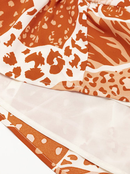 Swing into Style with the Brown Multi Print Dress