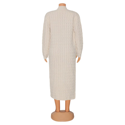 Women's Cardigan Sweater V Neck Chunky Knit Cotton Knitted Drop Shoulder Fall Winter Tunic Home Daily Sexy Long Sleeve Solid Color Red Brown Black Yellow S M L