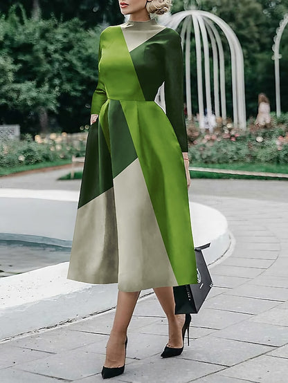 Women's Dress - Sheath Dress Midi Dress Midi Dress Black White Red Long Sleeve Floral Ruched Fall Winter Autumn Shirt Collar Stylish Winter Dress Fall Dress 2023 S M L XL XXL 3XL