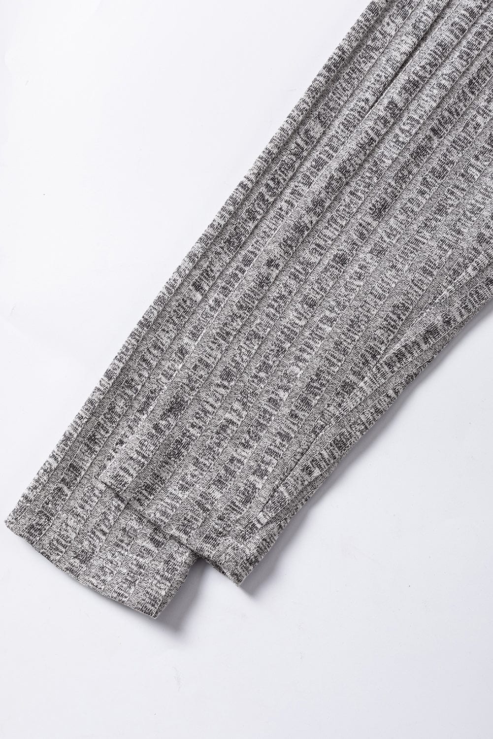 Textured Gray Ruffle Detail A-Line Midi Dress