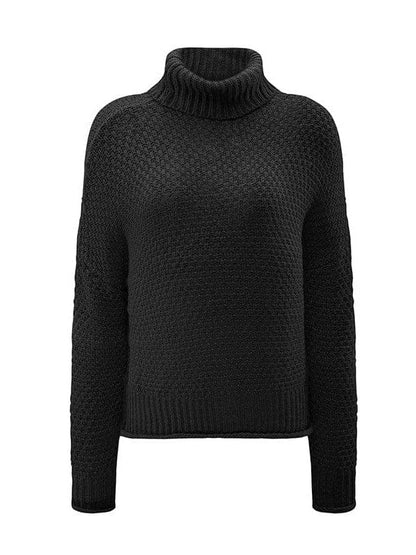 Thick Thread High Neck Bat Sleeve Knit Sweater