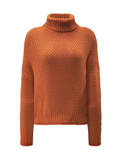 Thick Thread High Neck Bat Sleeve Knit Sweater