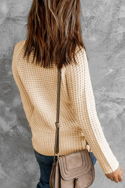 Thick Thread High Neck Bat Sleeve Knit Sweater