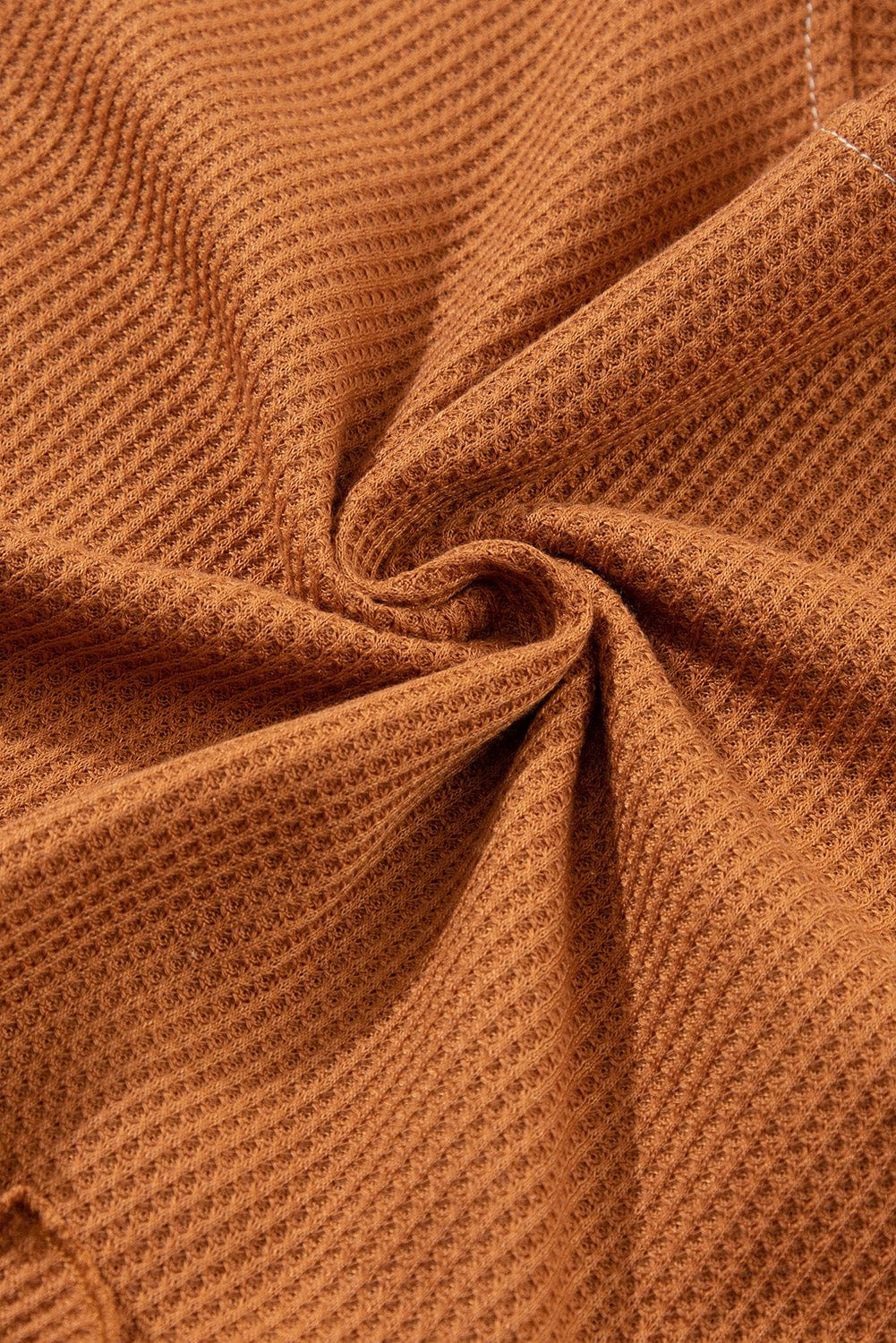 Tiered Ruffled Chestnut Waffle Knit Mini Dress with Long Sleeves