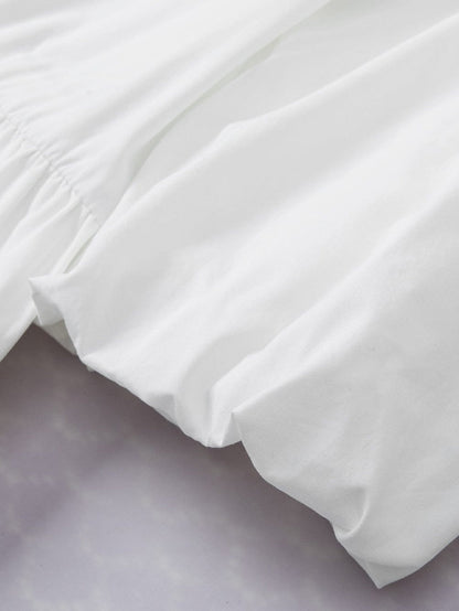 Tiger Sequin Embellished V-Neck Puff Sleeve Blouse