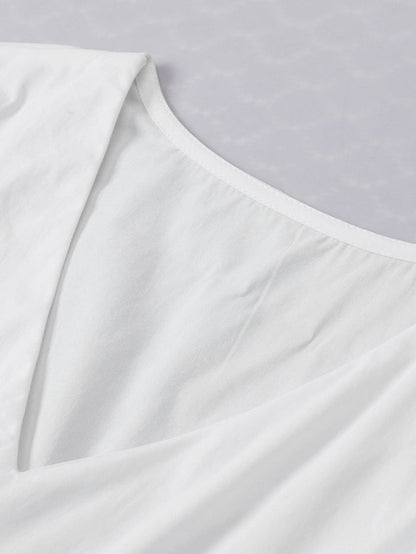 Tiger Sequin Embellished V-Neck Puff Sleeve Blouse