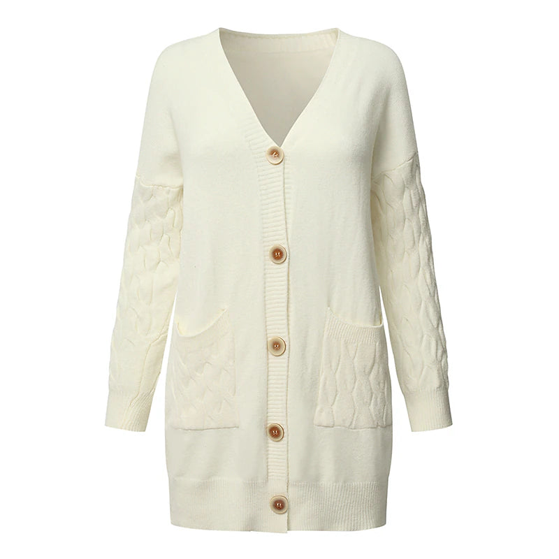 Women's Cardigan Pocket Solid Color Stylish Basic Casual Long Sleeve Regular Fit Sweater Cardigans V Neck Fall Spring Blue Black Camel / Going out