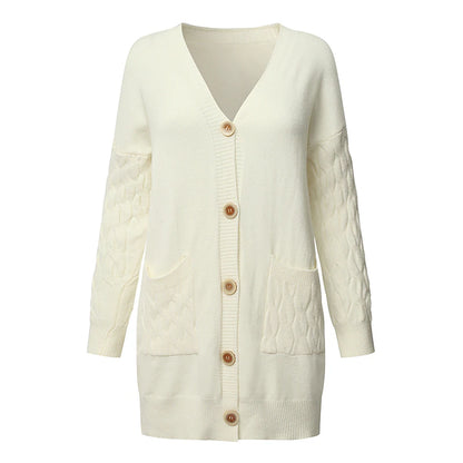 Women's Cardigan Pocket Solid Color Stylish Basic Casual Long Sleeve Regular Fit Sweater Cardigans V Neck Fall Spring Blue Black Camel / Going out