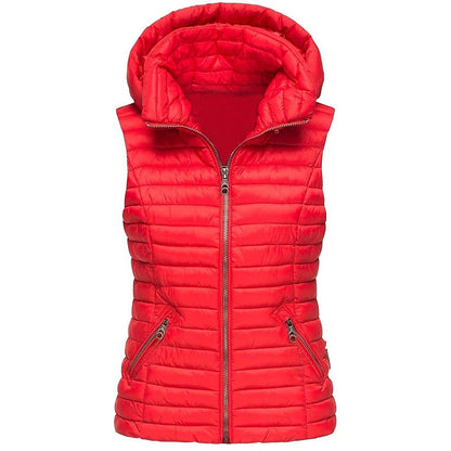 Women's Hiking Vest Quilted Puffer Vest Sleeveless Outerwear Outdoor Thermal Warm Windproof Lightweight Winter Pocket Nylon Black White Red Hunting Fishing Camping / Hiking / Caving