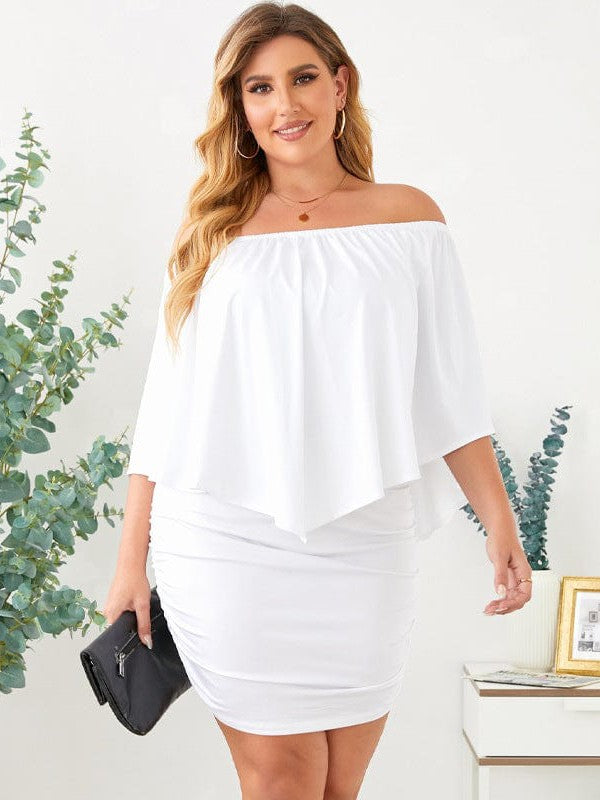 Trendy Backless Tube Dress with High Waist for Plus Size Women