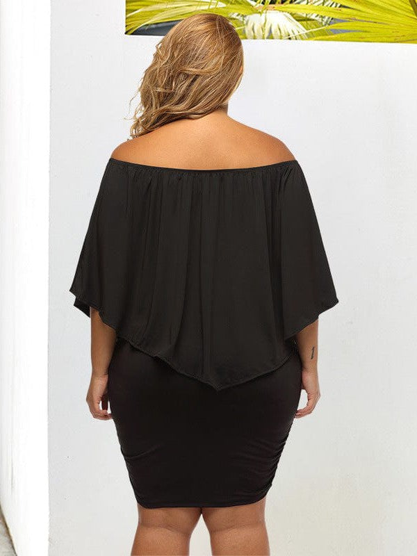 Trendy Backless Tube Dress with High Waist for Plus Size Women