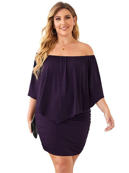 Trendy Backless Tube Dress with High Waist for Plus Size Women