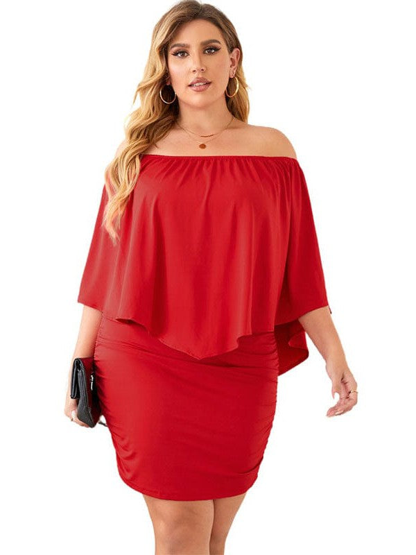 Trendy Backless Tube Dress with High Waist for Plus Size Women