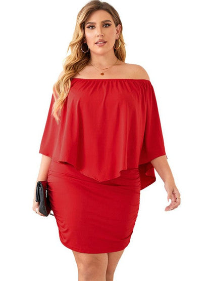 Trendy Backless Tube Dress with High Waist for Plus Size Women