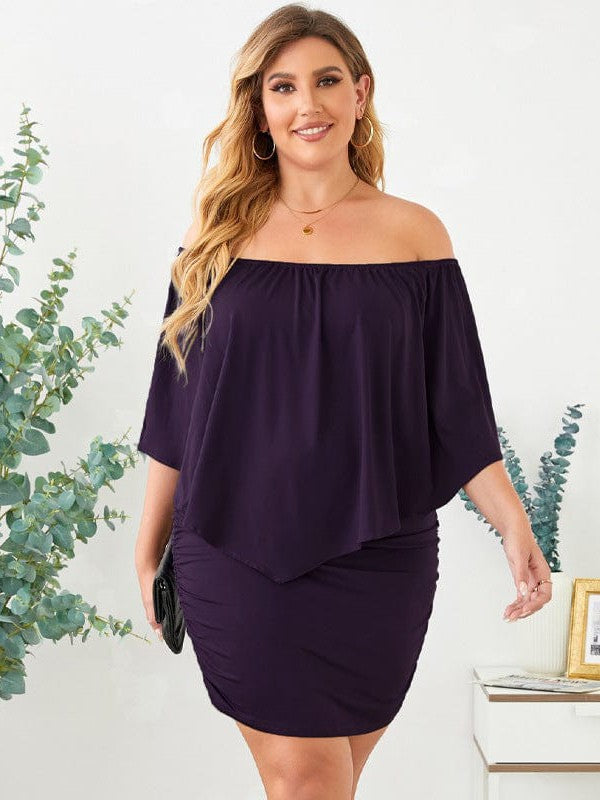 Trendy Backless Tube Dress with High Waist for Plus Size Women