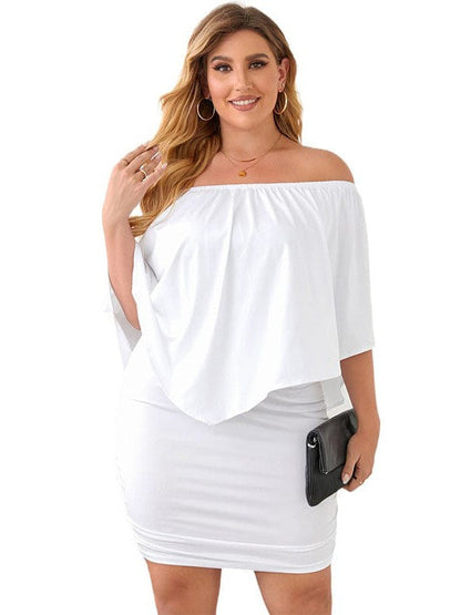 Trendy Backless Tube Dress with High Waist for Plus Size Women